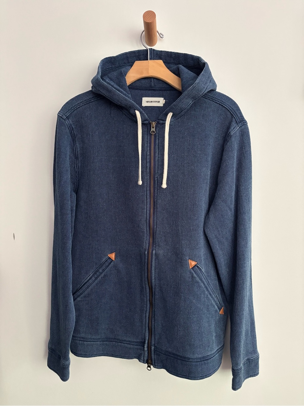 Taylor Stitch Indigo Blue Zip-Up Hooded Sweatshirt